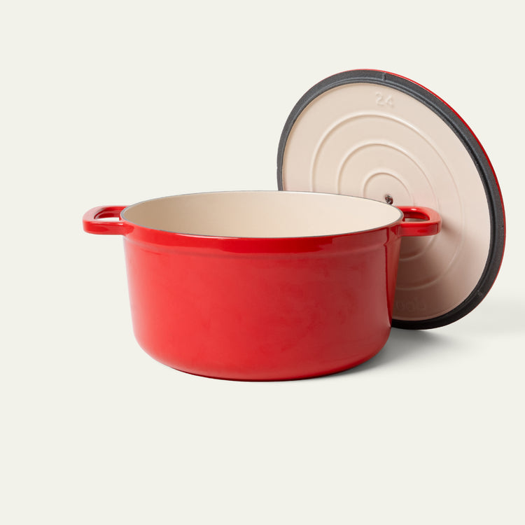 Emaljeret støbejernsgryde