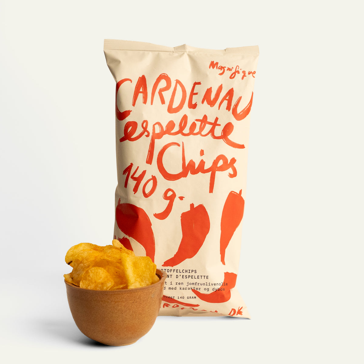 Kartoffelchips med piment d'espelette