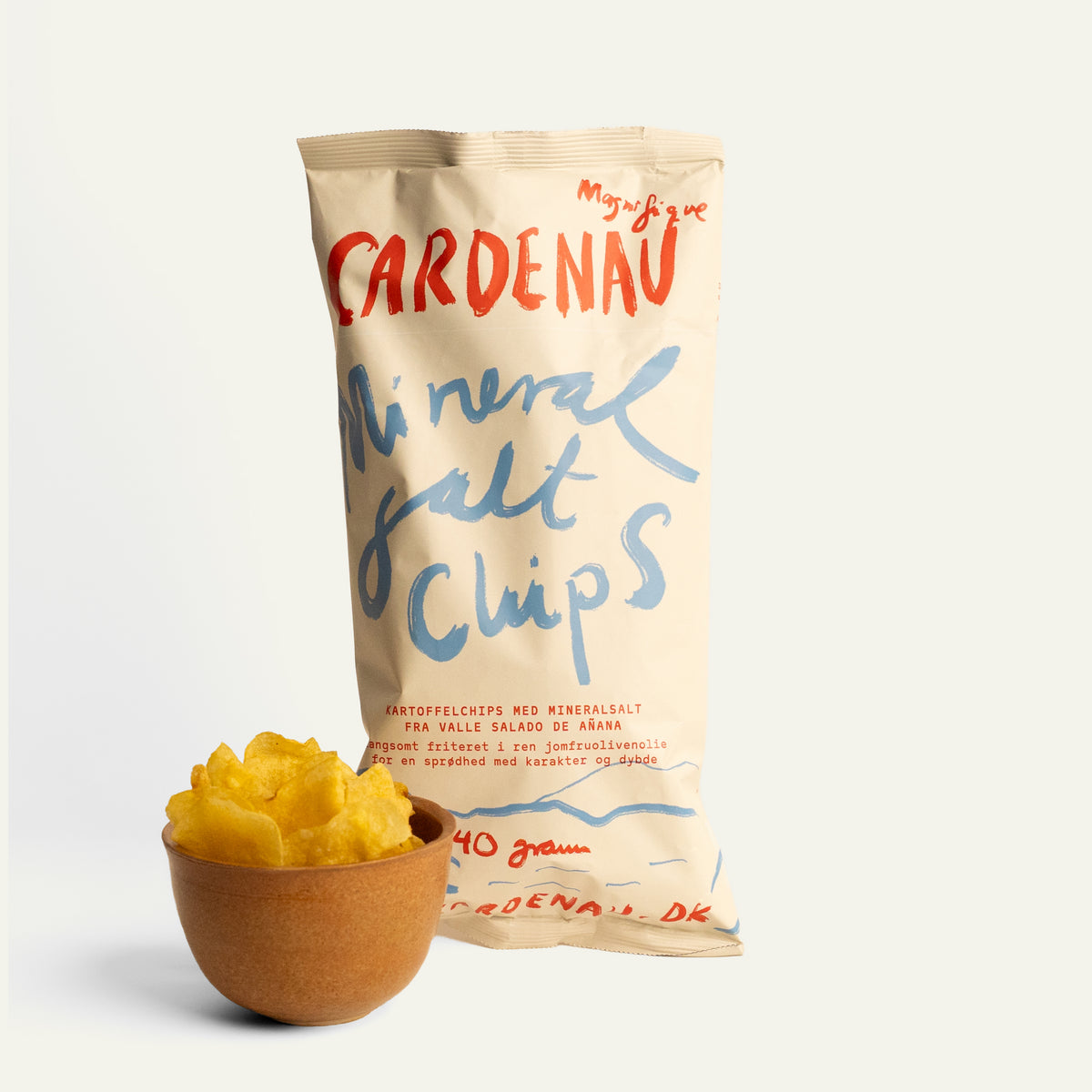 Kartoffelchips med mineralsalt